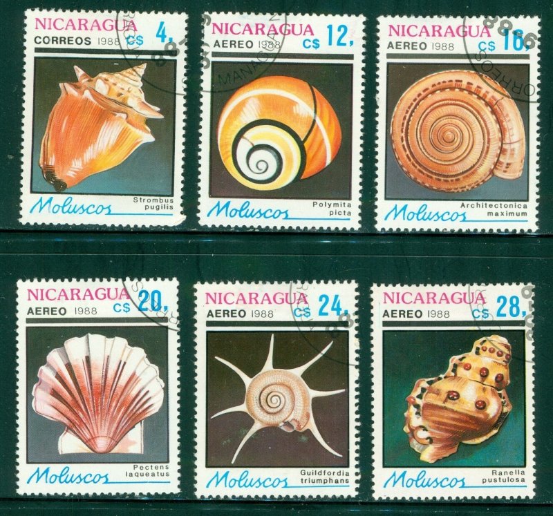 NICARAGUA 1719-24 MARINE LIFE USED BIN $1.75