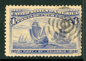 USA 1893 Columbian 4¢ Scott #233 VFU W609 ⭐⭐⭐⭐⭐⭐