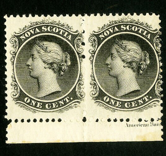 Nova Scotia Stamps # 8 Fresh pair OG NH Scott Value $60.00