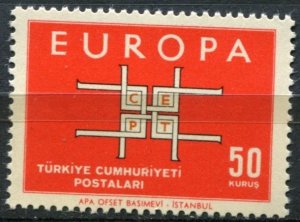 Turkey Sc#1602 MNH, 50k red & blk, Europa (C.E.P.T.) 1963 - Square (1963)