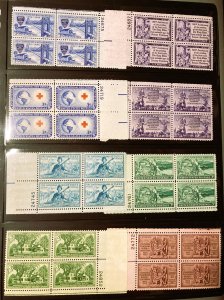 0186 - USA Plate Blocks, Various Scott 1012-1083 MNH