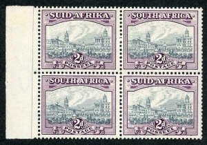 SOUTH AFRICA SG58a 1933 2d grey and dull purple hyphen SUID-AFRIKA U/M BLOCK