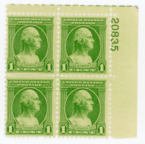 705 Plate Block MNH OG.