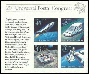 (B) USA #C126  20th Universal Postal Congress S/S MNH