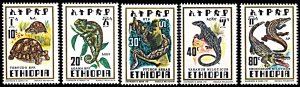 Ethiopia 812-816, MNH, Reptiles