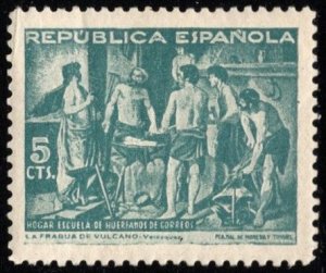 1938 Spain Charity Cinderella 5 Centimos Post Office Orphans School Home