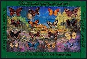 Libya 966 MNH Butterflies, Flowers