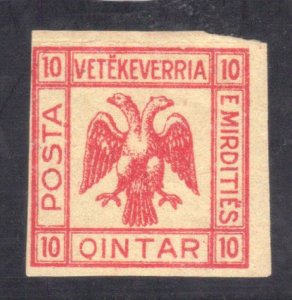 ALBANIA ,MIRDITE REP. 10q 1921 RED