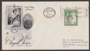 JAMAICA - 1953 QEII ROYAL TOUR / VISIT - FDC