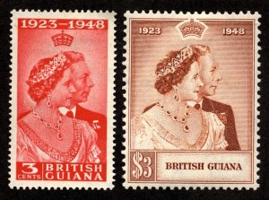 British Guiana Scott 244-45 KGVI Silver Wedding Mint Hinged set