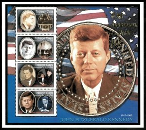 Tobago Cays 2003 - President John F Kennedy - Sheet of 4 Stamps - MNH