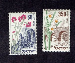 ISRAEL SCOTT#84-85 1954 FLOWERS SET - MNH