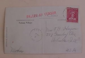 NEWFOUNDLAND FORTEAU LAB(RADOR) CENSORED ON PICTURE VILLAGE CARD CIRCA 1943