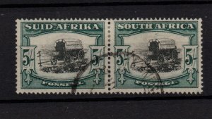 South Africa 1944 5/- Green & Black SG64B Fine Used WS36894