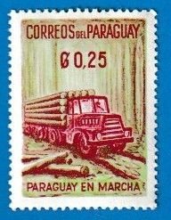 PARAGUAY SCOTT#577 1961 TRUCK CARRYING LOGS - MNH