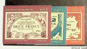 FRENCH POLYNESIA Sc 958-60 NH ISSUE OF 2007 - OLD NOTES