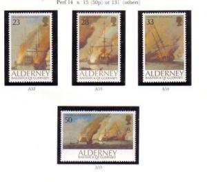 Alderney Sc 65-68 1992 Battle of La Hogue stamp set mint NH