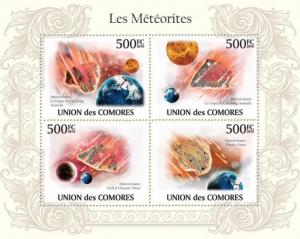 COMORES 2010 SHEET METEORITES METEORITOS SPACE cm10103a