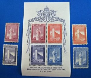 VATICAN CITY  1958  -  SCOTT # 239-242 & 242a  -   MNH   (Hv7)