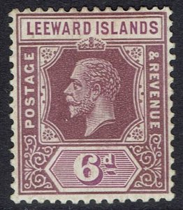 LEEWARD ISLANDS 1921 KGV 6D WMK MULTI SCRIPT CA