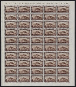 1949 Italia Repubblica Romana foglio MNH Sassone n. 600