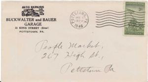 United States Pennsylvania Pottstown 1946 machine  Illustrated corner card Bu...