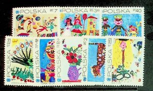 POLAND Sc 1809-16 NH ISSUE OF 1972 - KIDS' ART