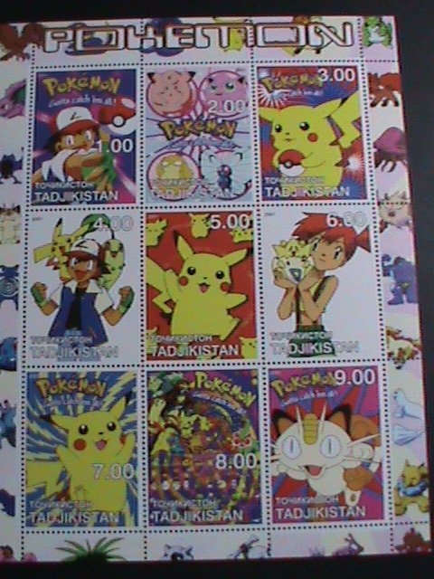 TAJIKISTAN STAMP- POKEMON- GOTTA CATCH  THEM ALL  STAMP MNH FULL SHEET  VF