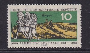 German Democratic Republic  DDR  #558  MNH 1961 salt miners and castle 10pf