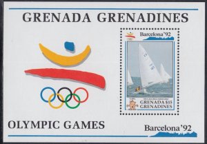 GRENADA GRENADINES Sc #1394 MNH S/S 1992 BARCELONA OLYMPIC GAMES - SAILING