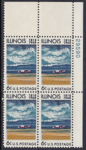 1339 Illinois Statehood Plate Block MNH