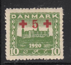 Denmark 1921 MH Sc #B1 5o surcharge on 10o Kronborg Castle