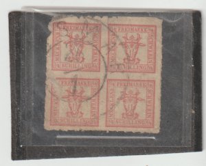 German States Mecklenburg Schwerin Stamp # 5 Used $60.Flaw at top