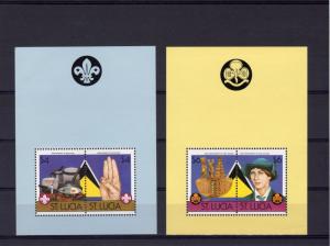 St.Lucia  1986 Scouting  2 S/S Perforated Plain Border  MNH Sc.#823/824