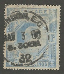 Great Britain, 1902, Scott #141, 10sh ultra, King Edward VII, used, very fine