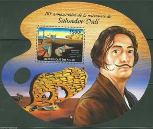 NIGER 2014 110th BIRTH ANNIVERSARY OF SALVADOR DALI  S/SHEET MINT NH