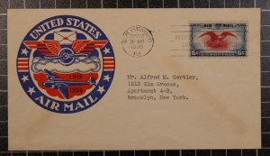 Scott C23 - 6 Cents - Eagle - Staehle FDC Typed Address - St. Petersburg Cxl