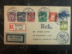 1929 Stockholm Sweden First Flight cover FFC to Vienna Austria Multi Franked