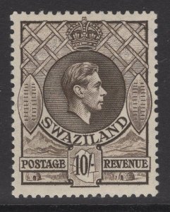 SWAZILAND SG38 1938 10/= SEPIA p13½x13 MTD MINT