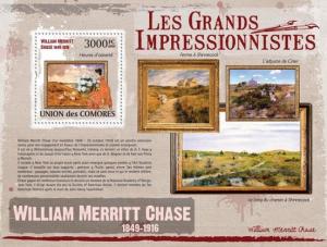 COMORES 2009 SHEET WILLIAM MERRITT CHASE IMPRESSIONISTS ART PAINTINGS cm9319b