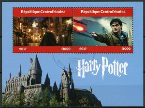 Harry Potter Stamps Central African Rep 2017 CTO Hogwarts Castle 2v M/S II