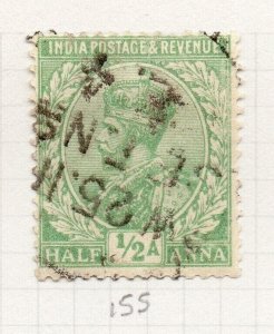 India 1911 GV Early Issue Fine Used 1/2a. NW-204039