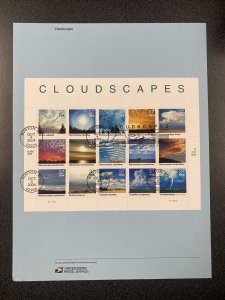 US FDC 3878 USPS Souvenir Page Cloudscapes 15 Stamps First Day Of Issue 2004