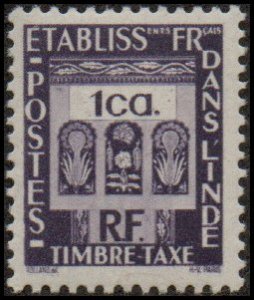 French India J19 - Mint-H - 1ca Design (1948)