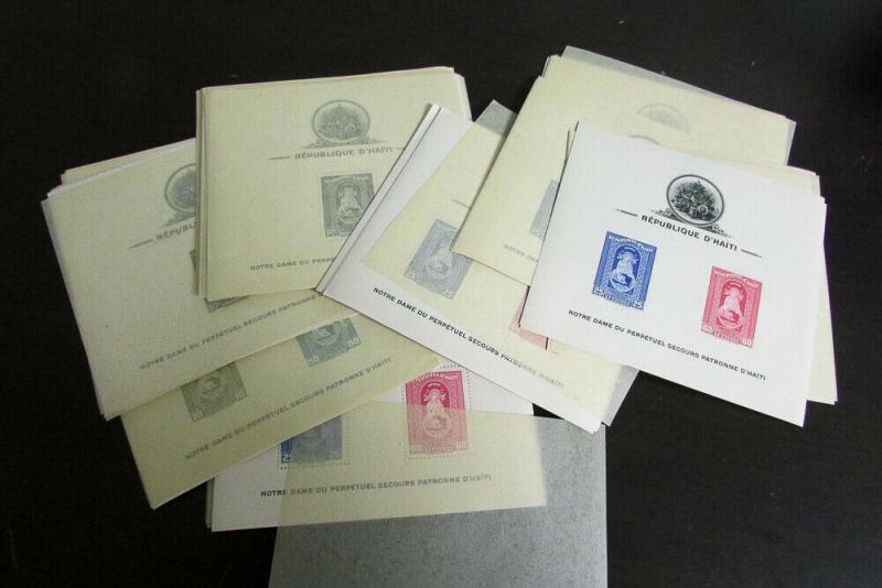 Haiti 1945 Lourdes Issue Stamp Souvenir Sheet Lot of 20 Sets