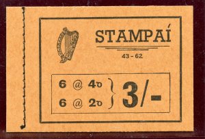 Ireland 1962 3s black/buff complete booklet (43-62) superb MNH. SG SB13.