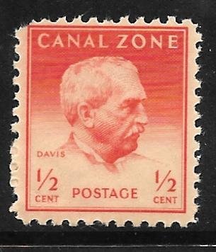 Canal Zone 136: 1/2c General Davis, single, MH, F-VF