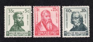 Belgium 1942 35c+5c, 1fr+15c & 60c+10c Semi-Postal, Scott B320, B322-B323 MH