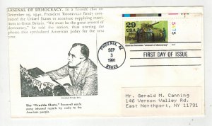 WW2 Patriotic 1941 /1991 50th ANNIV 2559E ARSENAL OF DEMOCRACY RARE CANNING FDC