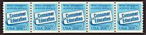 US 2005 MNH VF 20 Cent Consumers Education Coil Strip of 5